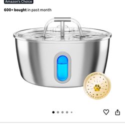 3.2 Liter Stainless Steel Pet Water Fountain - Brand New 