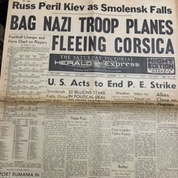 Vintage 1943 Herald Express Newspaper