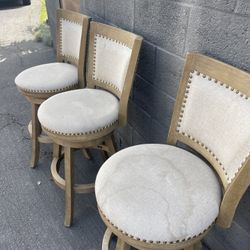 Round Stools x3- Counter Height. 