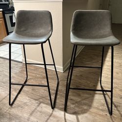 LUE BONA Bar Stools Set of 2, 30" ALX Faux Leather Barstools