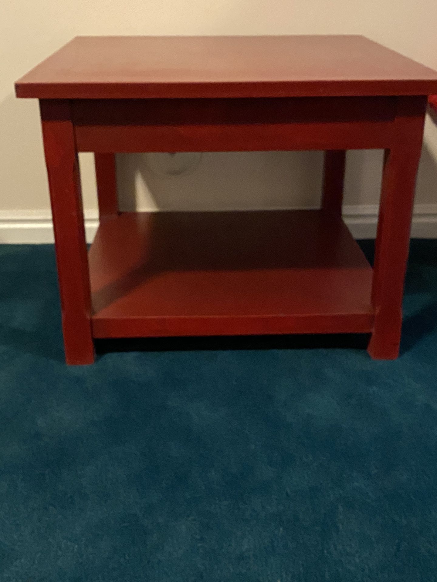 Red side table/end table/accent table