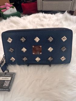 Preloved MCM Large zip-around Studded Wallet/Wrislet