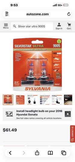 Silvania silverstar ultra 9005 headlights