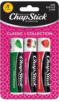 ChapStick Lip Balm 0.15 Ounce (Pack of 3), Cherry, Strawberry, Spearmint NEW