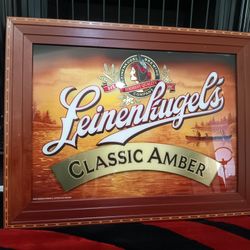 Leinenkugel’s Classic Amber Reflective Bar Sign 29.5x22.5 Beer Plaque