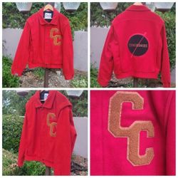 Continual Coincidences Brand Upcycled Vtg Wool Blend Bomber Jacket