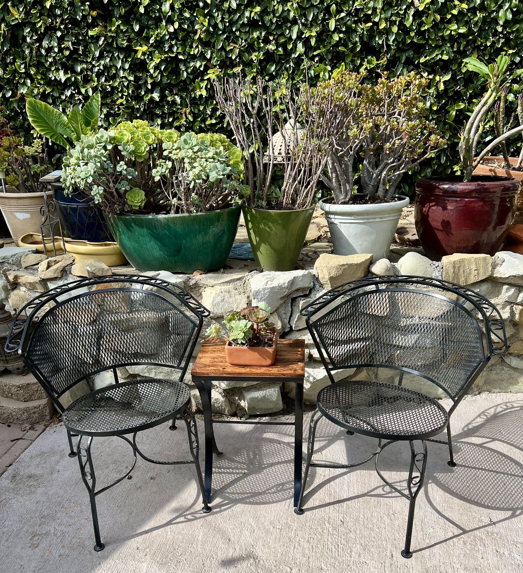 Vintage Barrel Set Of Chairs And Rustic Table