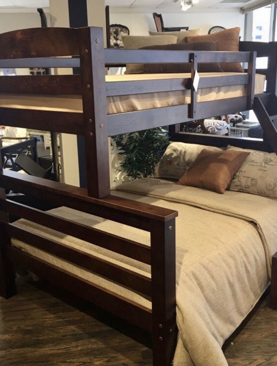 💥Huge Blowout Furniture Sale!💥 Twin Full Wood Bunk Bed W/ Slats! Brand New In Box! $50 Down Takes It Home Today!
