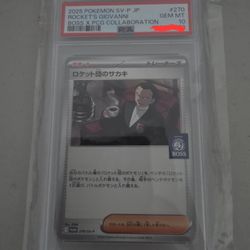 Rocket's Giovanni X PCG Coffee Boss Collaboration Pokemon Card Psa 10