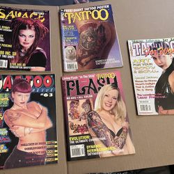 PREOWNED 5 VINTAGE TATTOO MAGAZINES