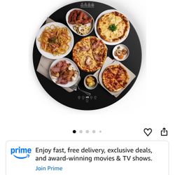 24-inch Round Electric Food Warmer, Automatic Rotating Heated Turntable Tray for Table, 9-Temperature Adjustable to Keep Food Hot, Dish Warmer for Hom