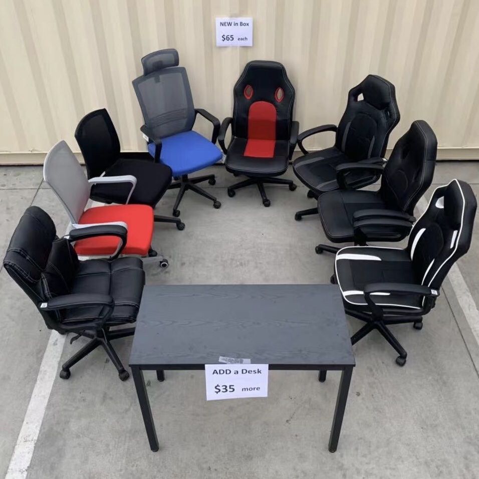 NEW $65 each Any Style Office Computer Task Game Chair Add A 40x20x30 Inch Tall Table Desk for $35