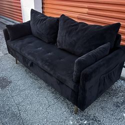Small Black Sofa Ottoman 