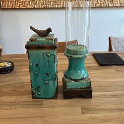 Decanter  And Candle Holder