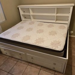 Full Size Bed With Headboard And Under Storage