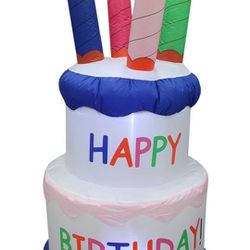 6' Tall Inflatable Happy Birthday Cake