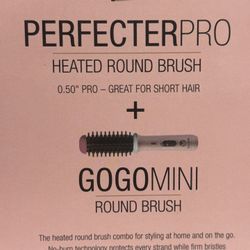 Calista Perfecter Pro Heated Round Brush + GoGo Mini Brush (Rose Gold) .50”