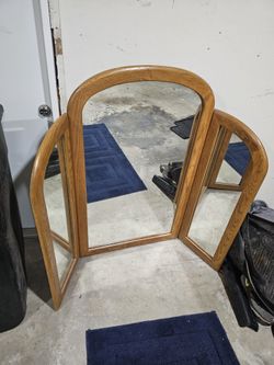 Vanity mirror vintage wood