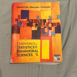 Essentials of Statistics for the Behavioral Sciences Textbook