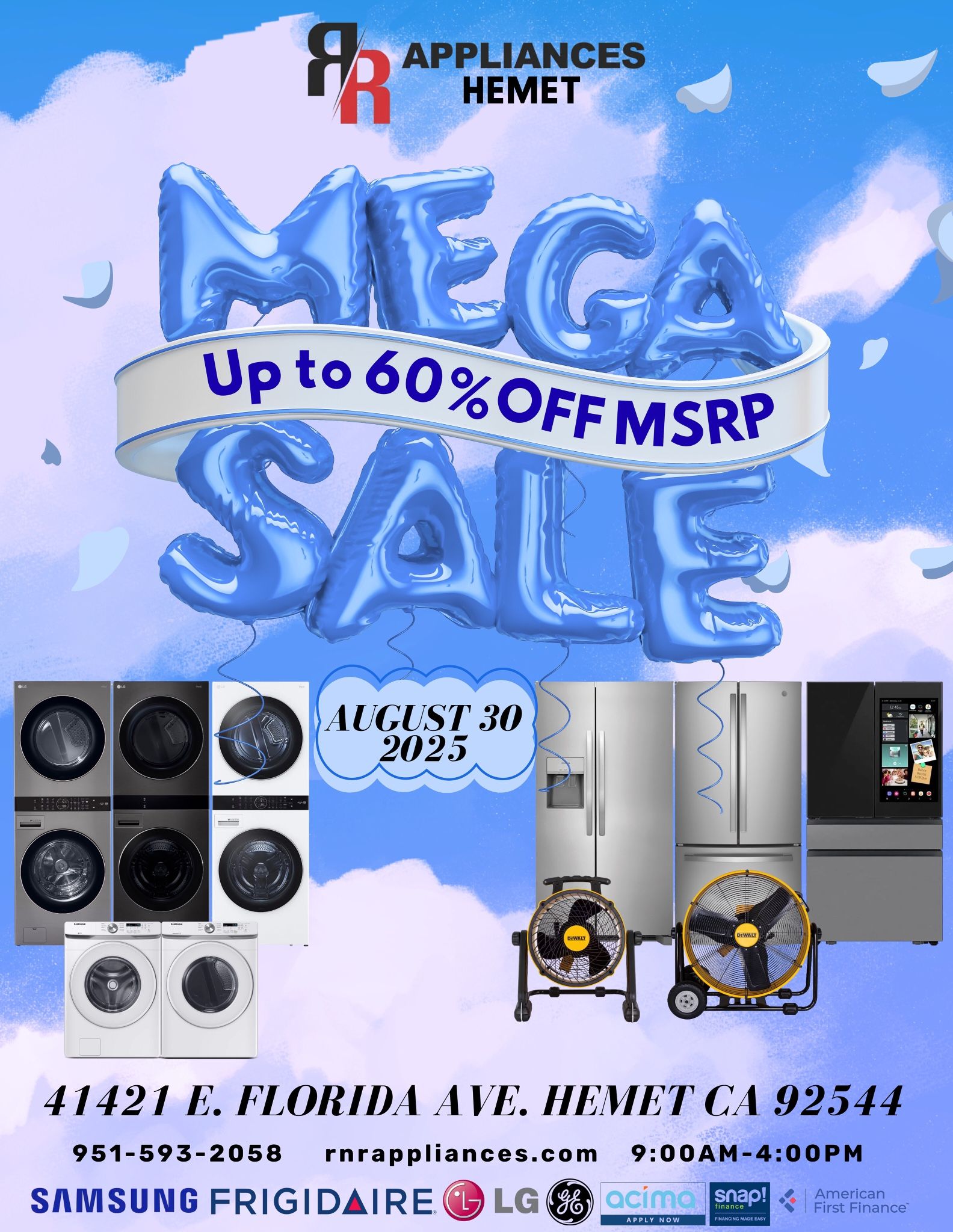 Mega Sale @ R&R Appliance Outlet In Hemet Today!!!! (8/30)