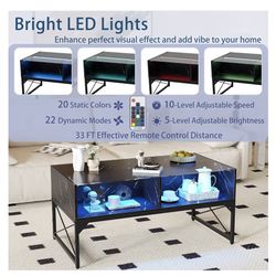 Modern Coffee Table Remote Control Color Lights