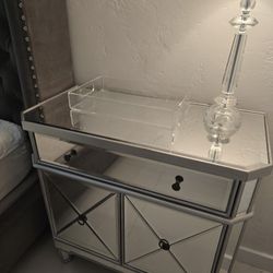 2 Mirrored Nightstands Or Entry Table