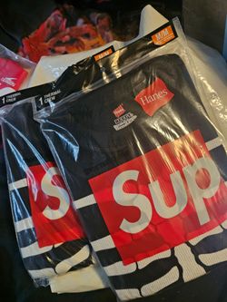 Supreme x Hanes thermal crew bones Size M (black)