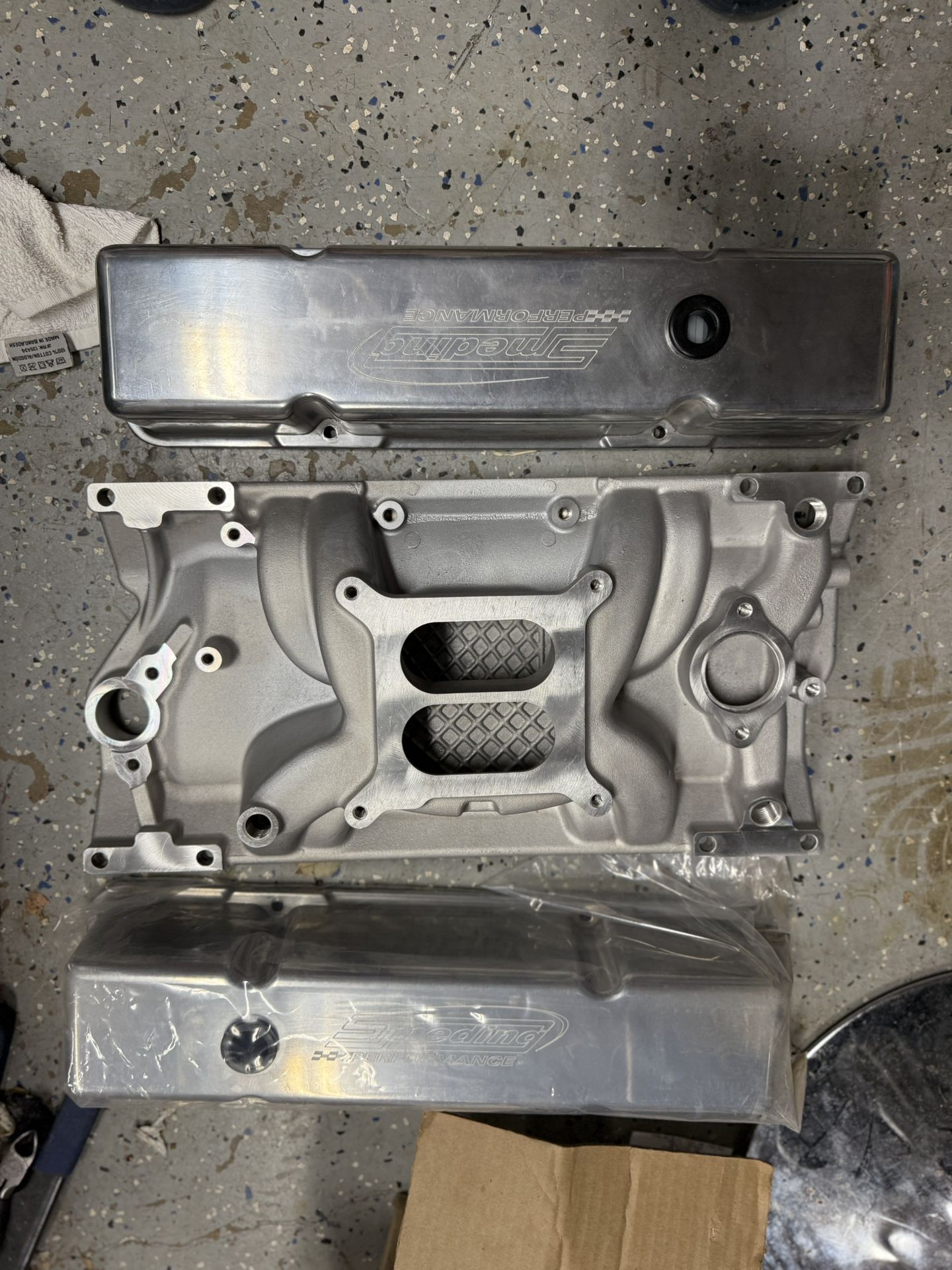Aluminum Valve Covers And Intake 350  Small Block Chevy