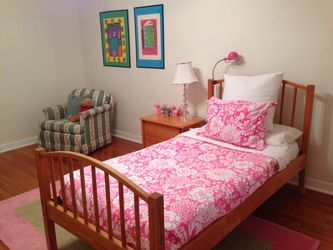 Bunk bed from crate& Barrels. Twin size bed