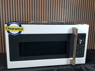 Cafe 1.7 Cu. Ft. Convection Over-the-Range Microwave Oven with 300 CFM, LED Cooktop Lighting, Removable Oven Rack, 950 Watts (CVM517P4RW2-D-724L)