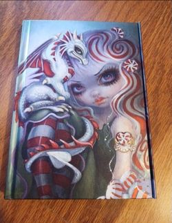 New 6" x 8.5" Peppermint Fairy And Dragon Hardcover Lined Journal