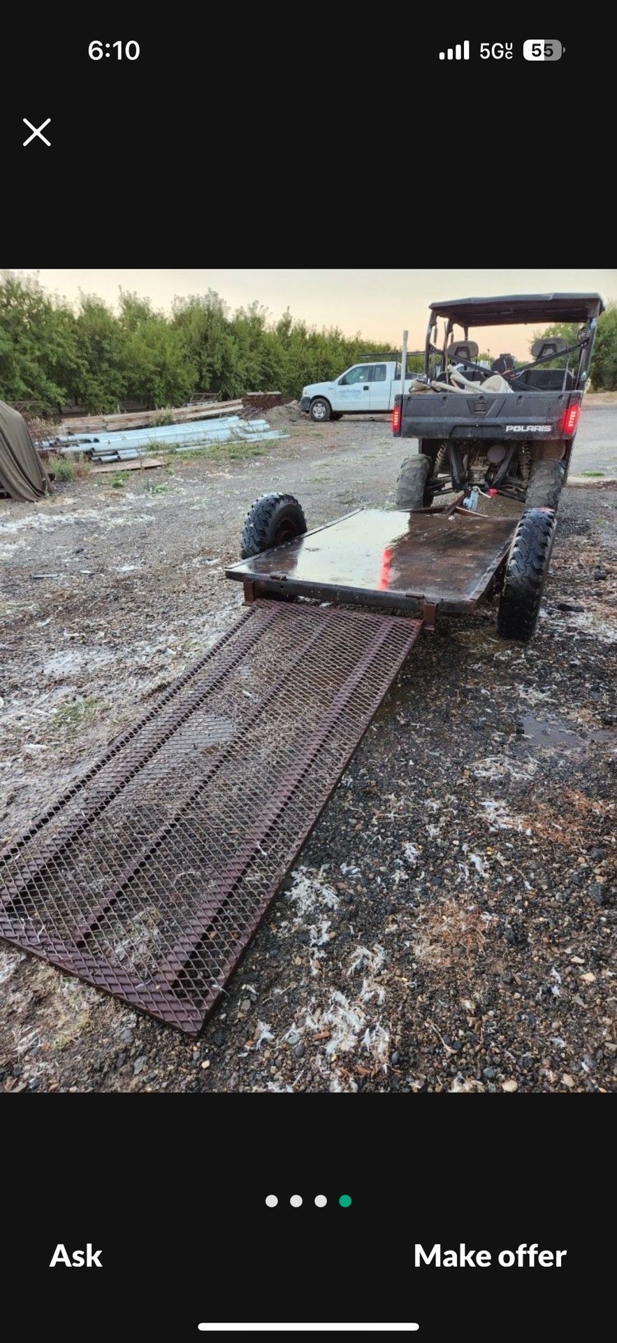 Heavy-Duty Utility Trailer with Ramp – Farm Built $400 OBO