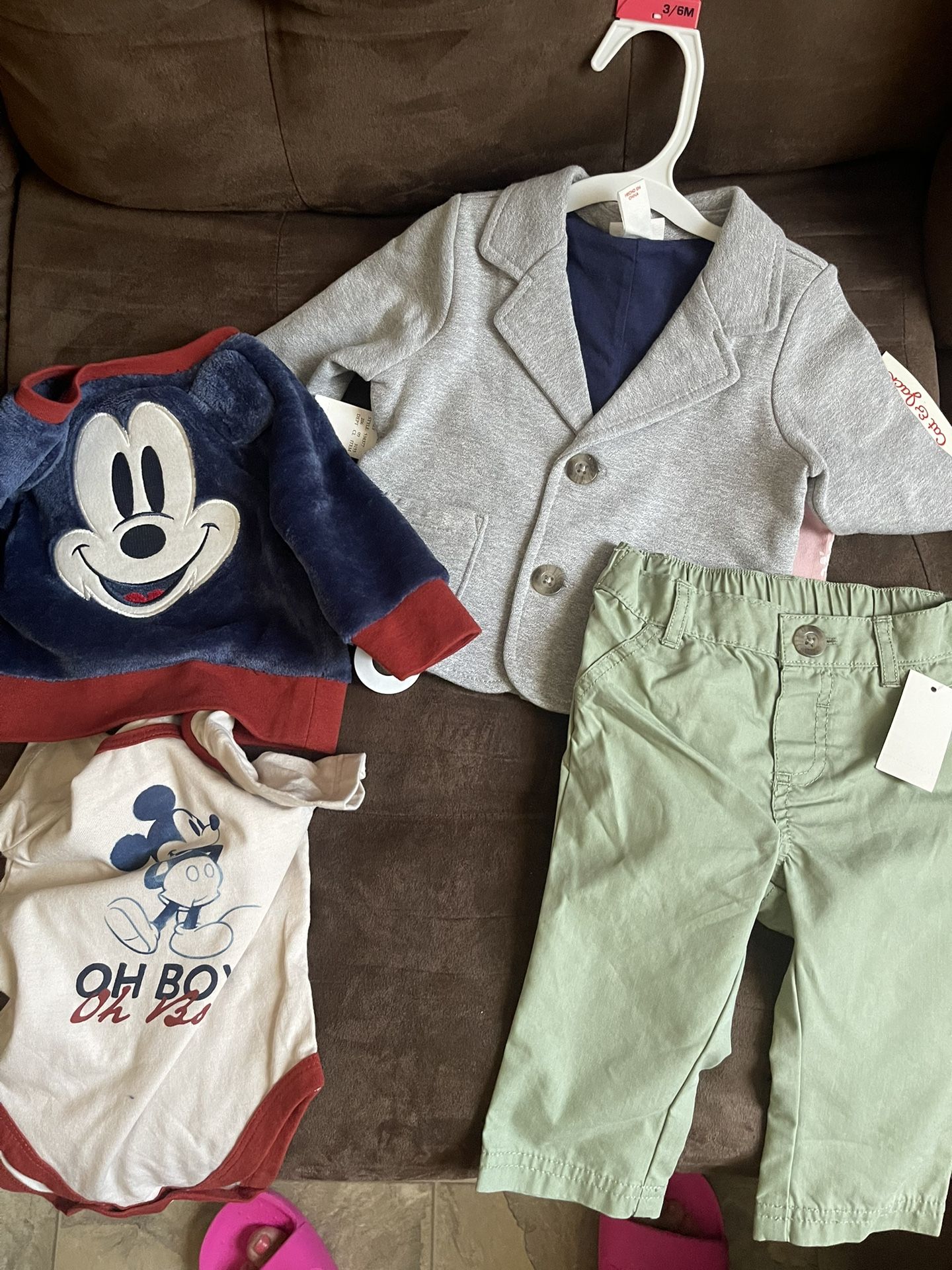 Baby Boy New Clothes 3-6 Months With A Pack Of 3 Bottles