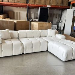Modular Sectional White/bone Fabric