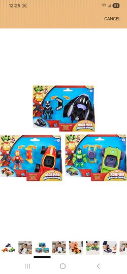 Marvel Toy Bundle, 3 Action Figures with 3 Vehicles & Accessories, 3-Inch Super Hero Toys for Kids, Ages 3+