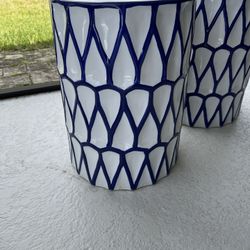 Blue & White Ceramic Garden Tables/Stools