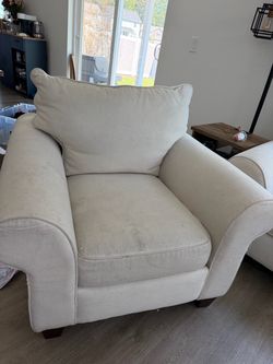 Oversized Cream Fabric Accent Chair