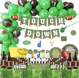 DMIGHT Football Party Supplies Kit 178 PCS Decorations Tableware Balloons Banner NEW Sealed