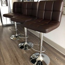 Brand New 3 Brown Bar Stools 