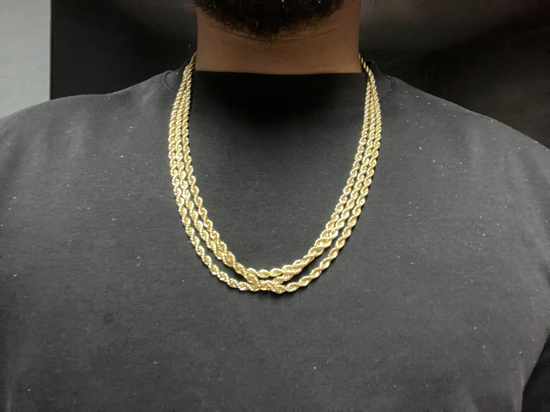 Rope Chain Necklace Gold Plated