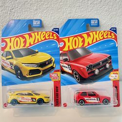 Hot Wheels 2 Hondas (new) Now And Then Collection 