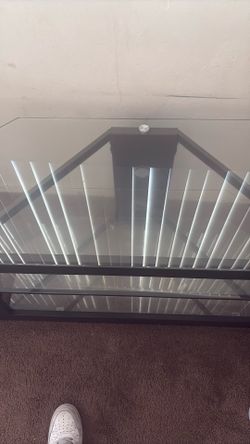 Glass Top Coffee Table with Black Frame