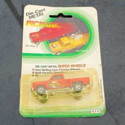80s Style Orange Chevy Diecast Metal Toy Pickup, Newport
