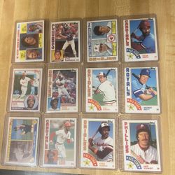 (12) older baseball cards (2) 1983 Topps and (10) 1984 Topps $100for all check pics for condition 