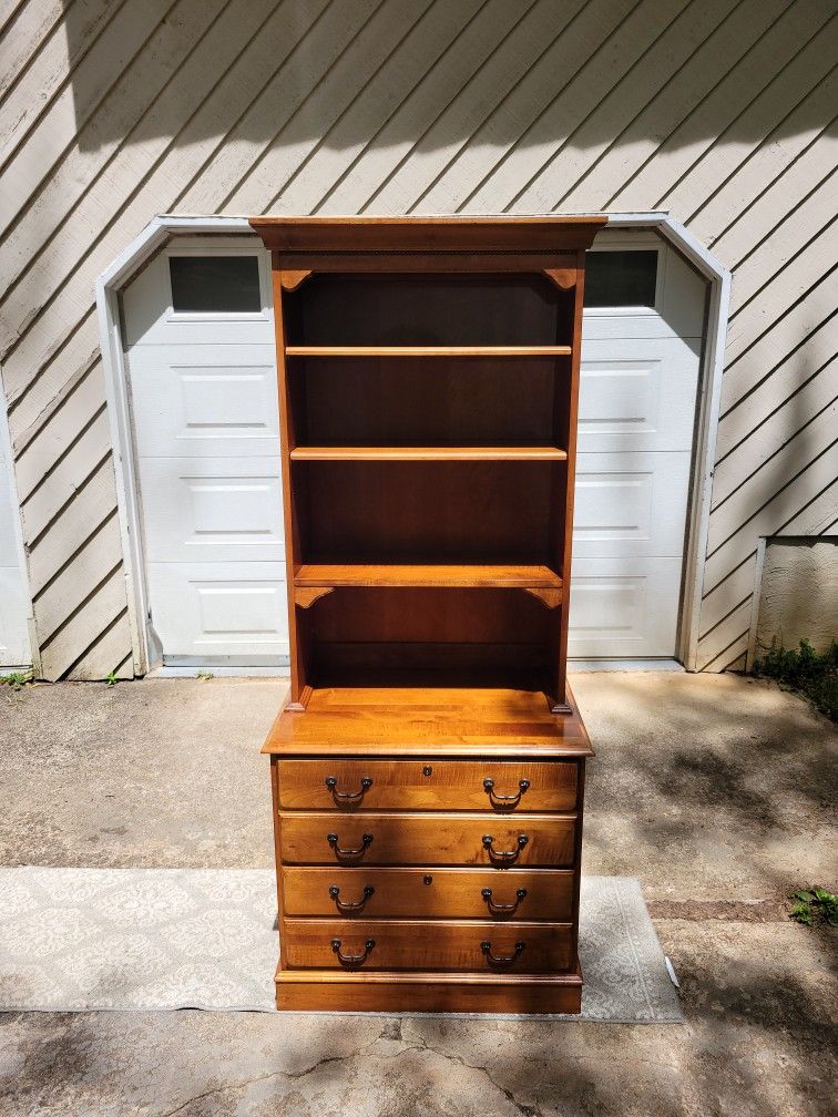 Ethan Allen Country Crossing Bookcase With 2 Drawer File Cabinet