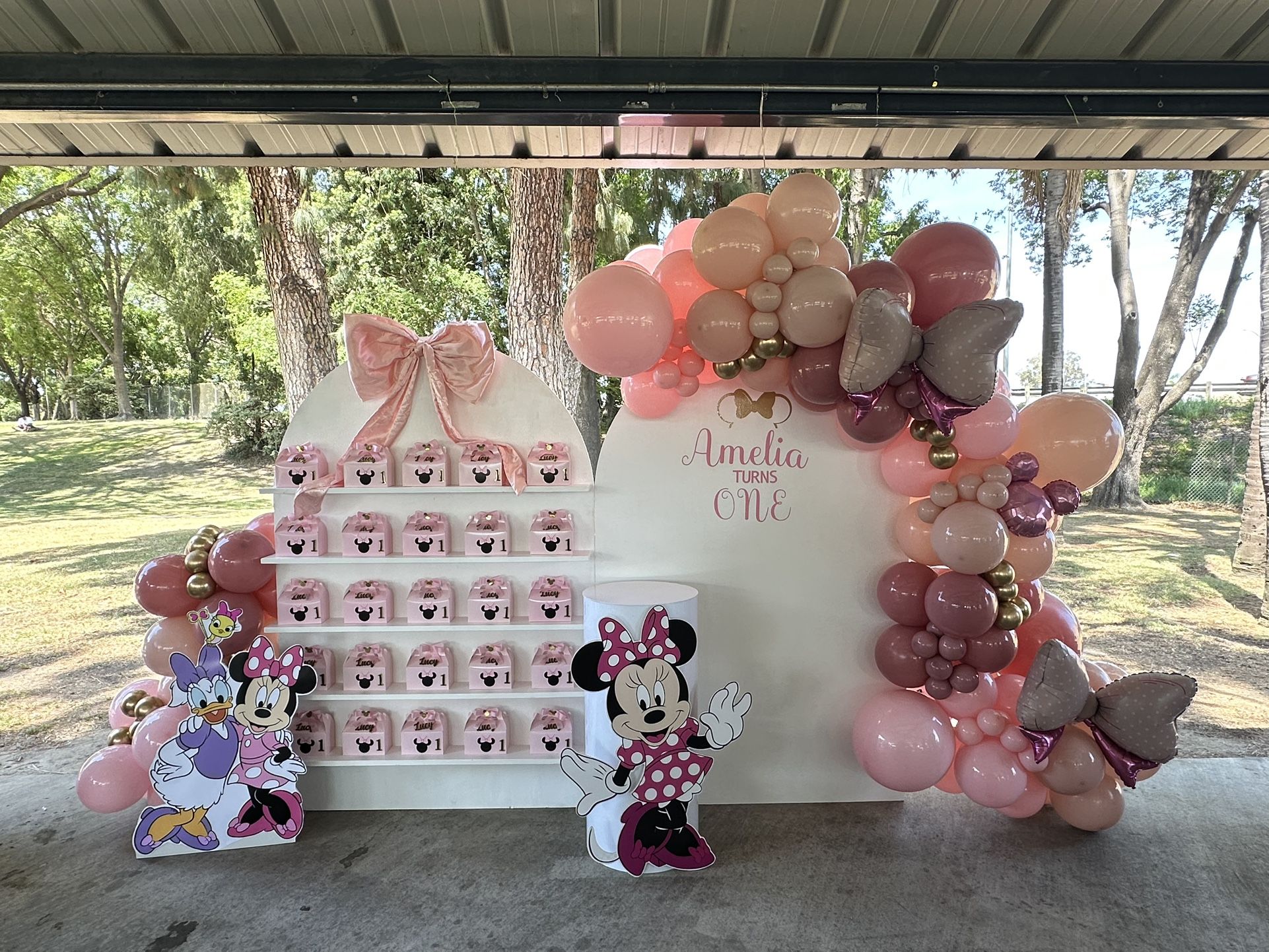 Minnie Mouse Ballon Garland Backdrop