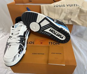 LV TRAINER LOOKALIKE VELCRO STRAP MONOGRAM DENIM WHITE BLUE BLACK NEW  SNEAKERS SHOES SIZE 9.5 10 43 44 A3 for Sale in Miami, FL - OfferUp