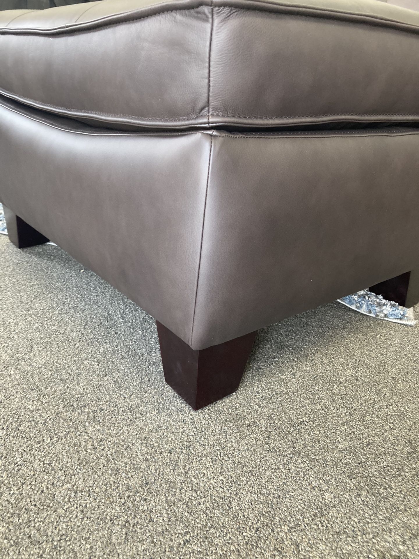 🛋 Top Grain Genuine Corinthian Leather Espresso Chair And Ottoman! Only $39 Down!