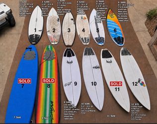 Dims in description Shortboards and foam boards for sale make an offer
