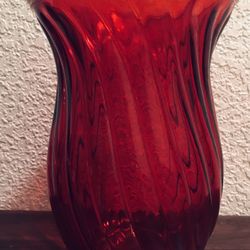 Valentines Day Beautiful Dark Red Glass Flower Vase 🌹